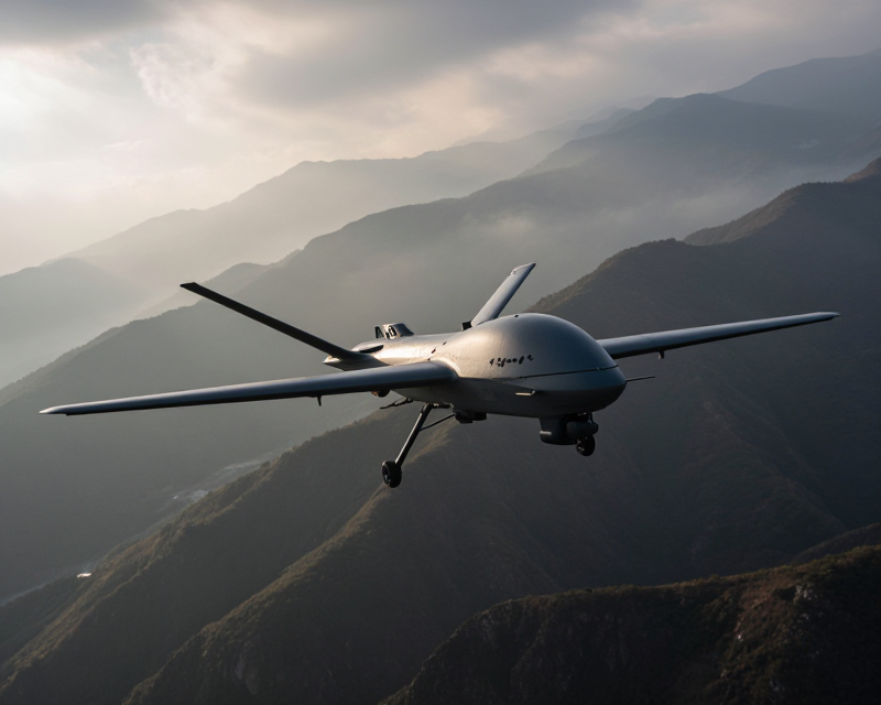 Military Drone over Border Area