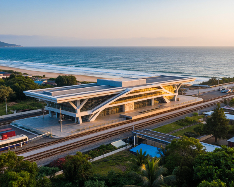 Modern Coastal Railway Station