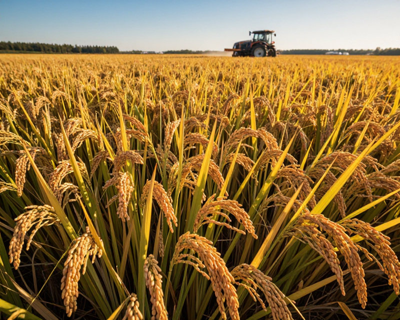 Golden Rice Field Harvest